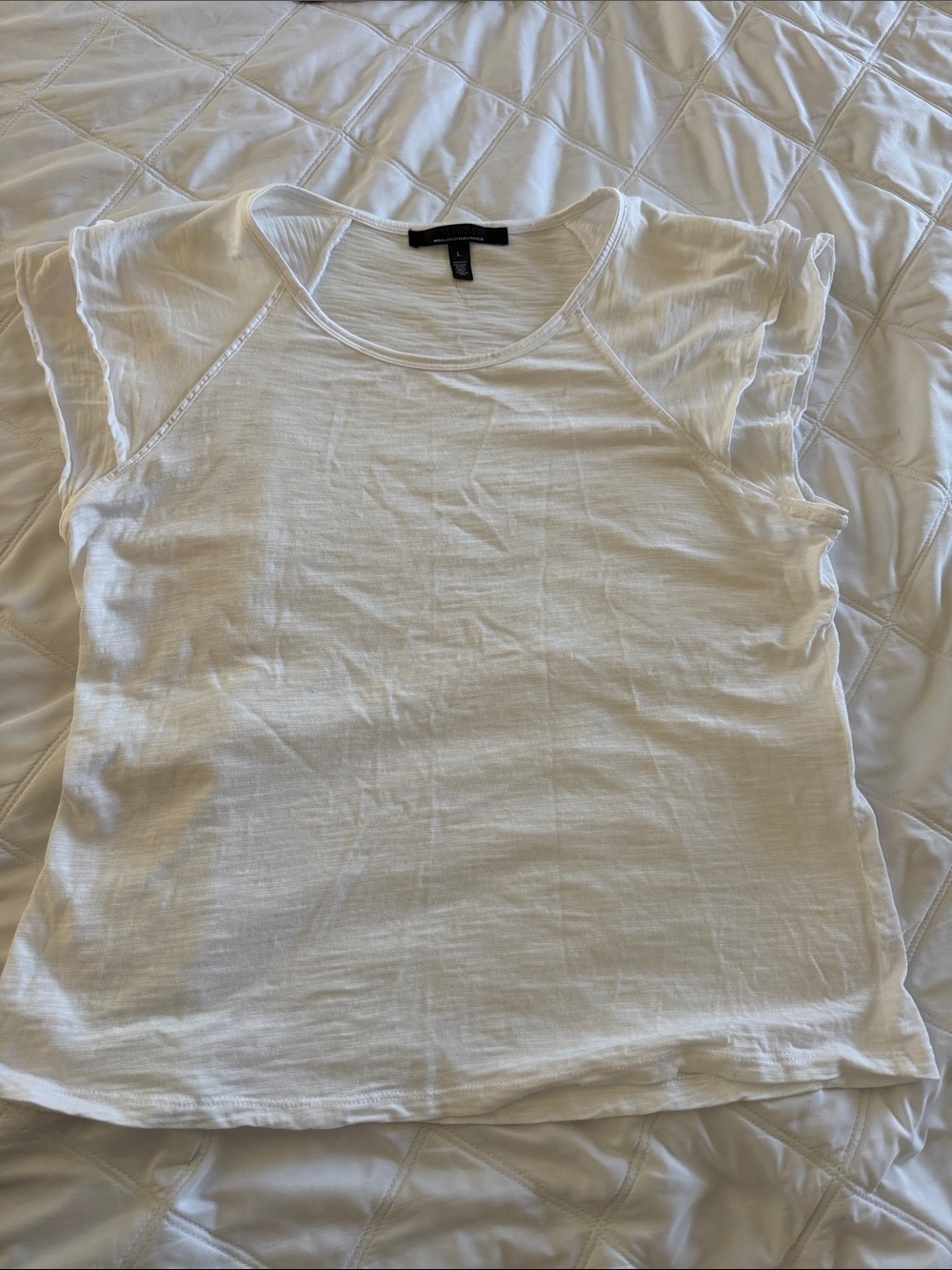 White House Black Market Women's White Short Sleeve Tee